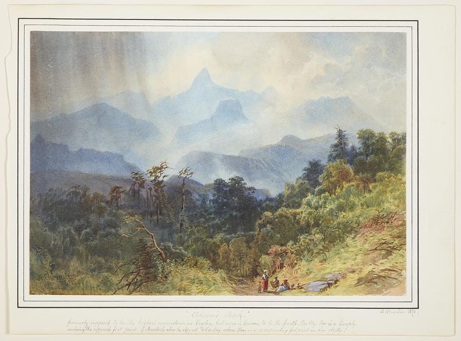 Adams Peak, Ceylon, 1870, by Nicholas Chevalier. Painting by Celestial ...