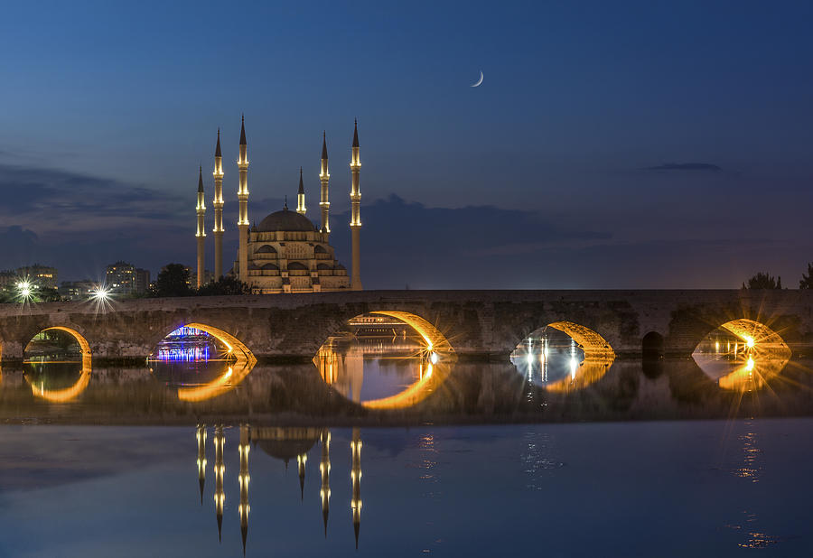 Sabanci Central Mosque And Roman Bridge In Adana,turkey ...