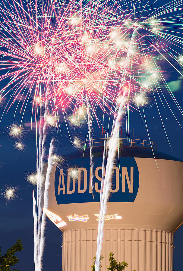 Addison Fireworks July Fourth Photograph by Rospotte Photography Pixels