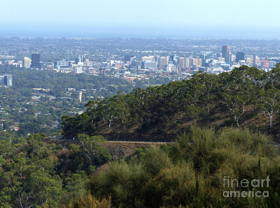 Adelaide - View of the city from Adelaide Hills Photograph by Phil Banks