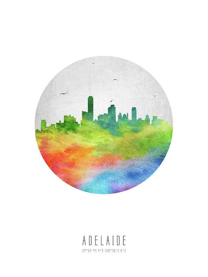 Adelaide Digital Art - Adelaide Skyline AUAD20 by Aged Pixel