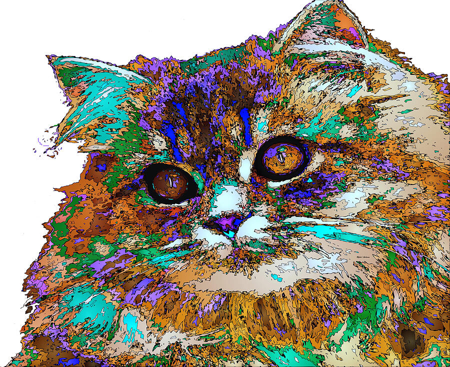 Adele the Cat. Pet Series Digital Art by Rafael Salazar