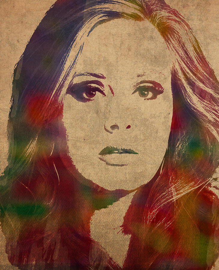Adele Mixed Media - Adele Watercolor Portrait by Design Turnpike