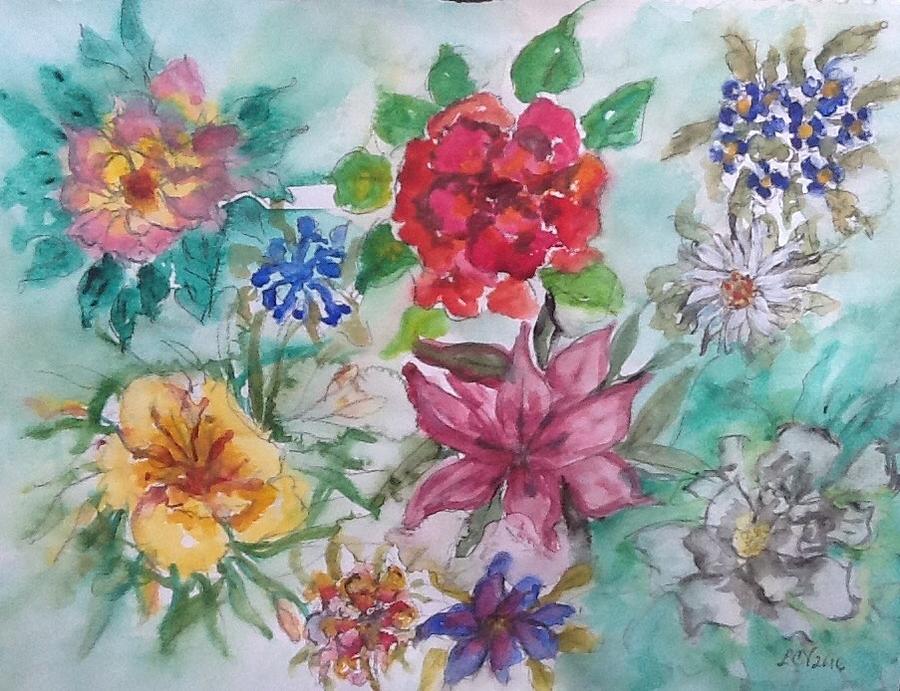 Adeles Garden Painting by Lucille Valentino