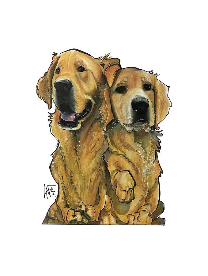 Adie 3320 Drawing by Canine Caricatures By John LaFree