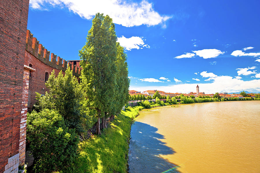 Adige river and Verona riverfront view from Castelvecchio Bridge Photograph by Brch Photography