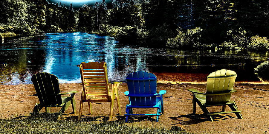 Adirondack Chairs Along the Moose River Photograph by David Patterson