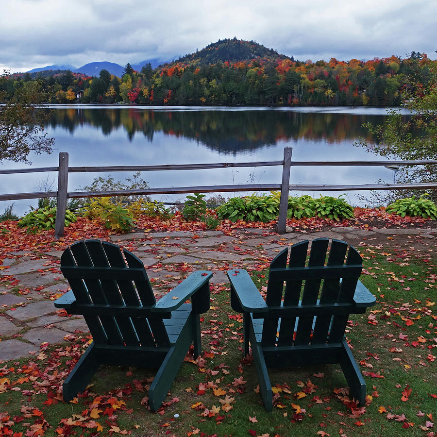 Adirondack Chairs In The Adirondacks. Mirror Lake Lake ...