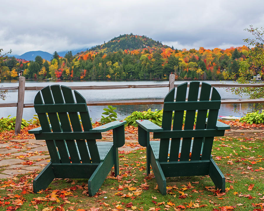 Adirondack Chairs In The Adirondacks. Mirror Lake Lake ...