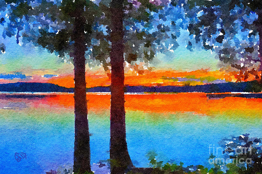 Adirondack Sunset Painting by Christine Dekkers