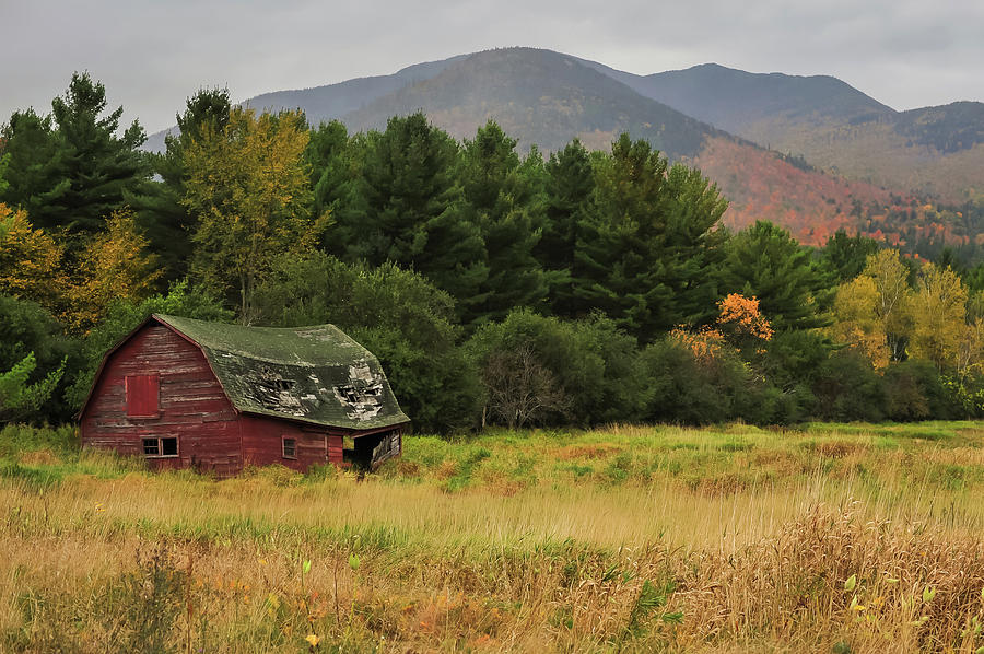 Adirondacks Barn in Autumn Photograph by Terry DeLuco