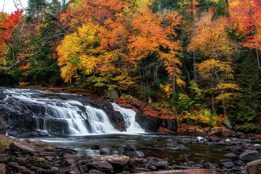 Fall Photograph - Adirondacks waterfall by Mark Papke