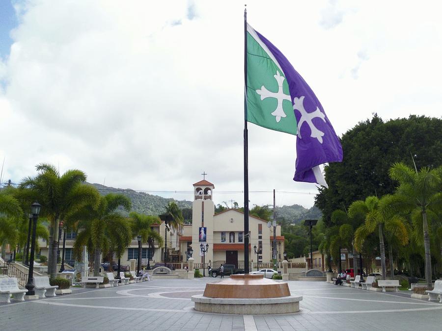 Adjuntas, Puerto Rico Flag Photograph by Walter Rivera-Santos