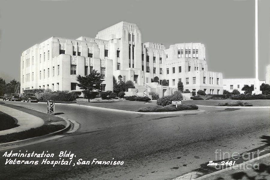 San Francisco Photograph - Administration Bldg, Veterans Hospital, San Francisco circa 1945 by Monterey County Historical Society