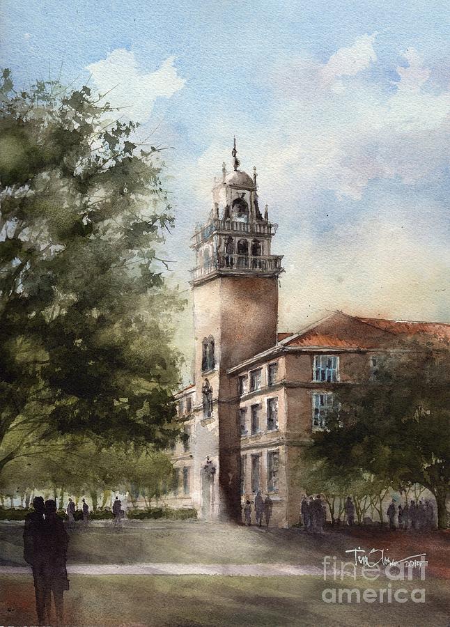 Administration Building at Texas Tech University Painting by Tim Oliver