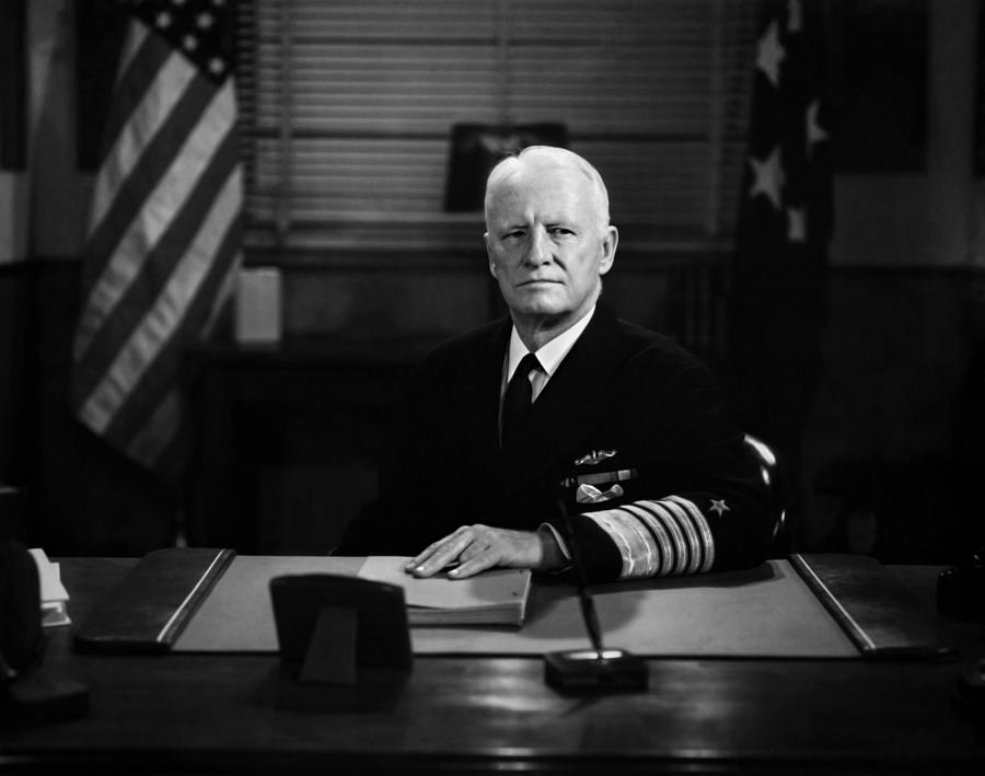 Admiral Chester Nimitz Portrait Photograph by War Is Hell Store