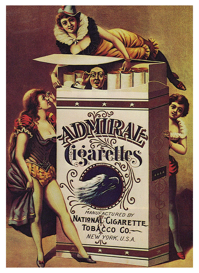 Admiral Cigarettes - National Cigarette Tobacco co - Vintage Advertising Poster Mixed Media by Studio Grafiikka