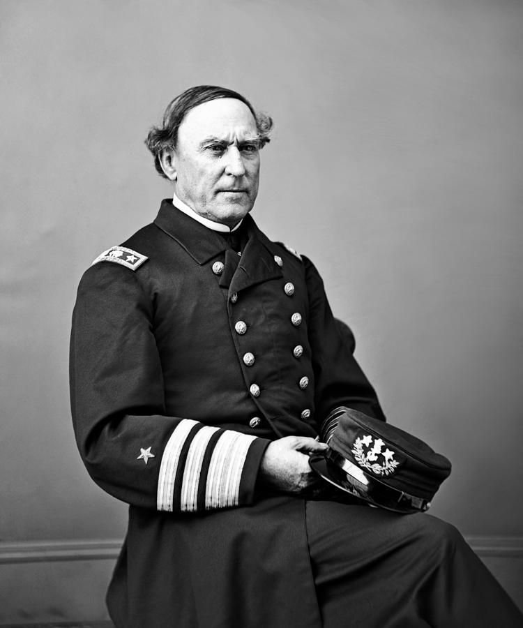 Admiral David Farragut Portrait Photograph by War Is Hell Store