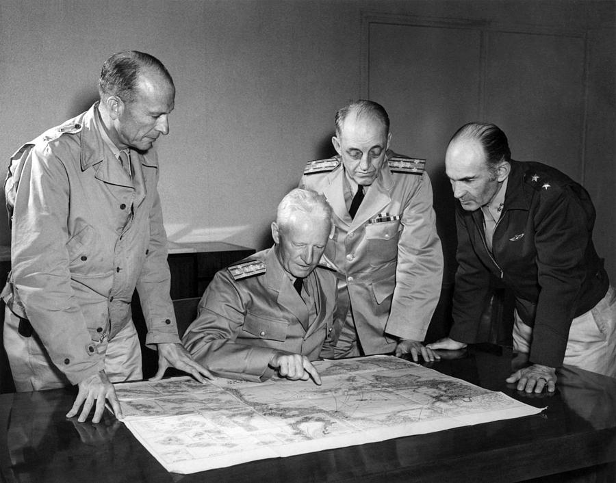 Admiral Nimitz Strategy Session - World War Two - 1942 Photograph by War Is Hell Store