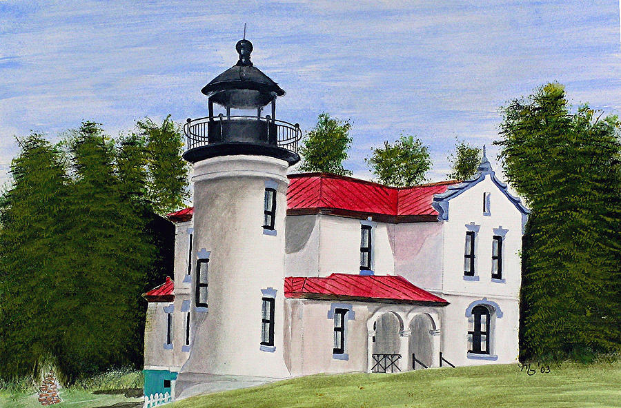 Admiralty Head Lighthouse Painting by Mary Gaines
