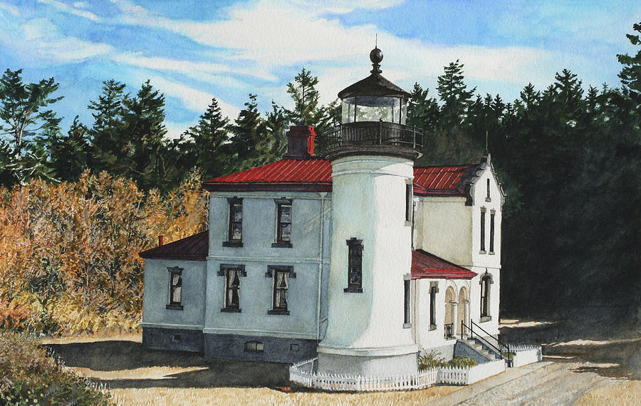 Lighthouse Painting - Admiralty Head by Perry Woodfin