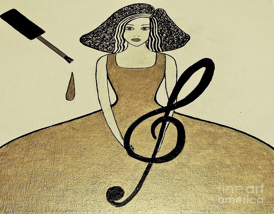 Admirer Of  Music Painting by Jasna Gopic