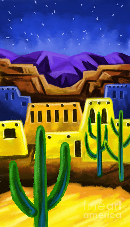 Adobe In The Desert Painting by Tim Gilliland