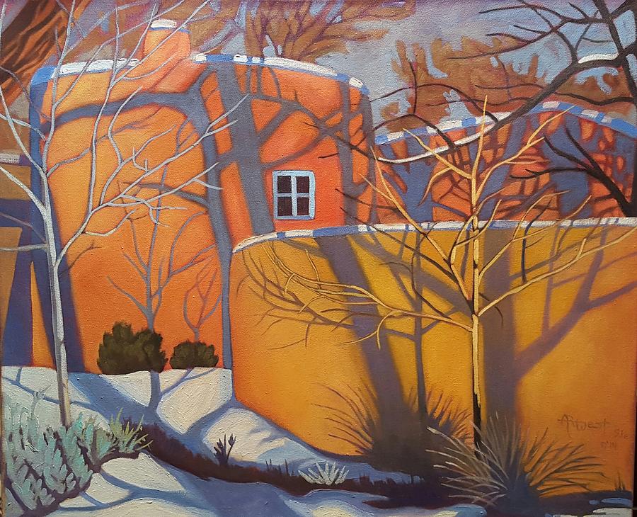 Adobe, Shadows and a Blue Window by Art West Adobe, Shadows and a Blue Window by Art West