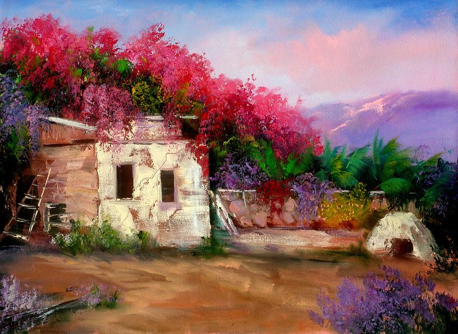 Adobe Spring Painting by Sally Seago