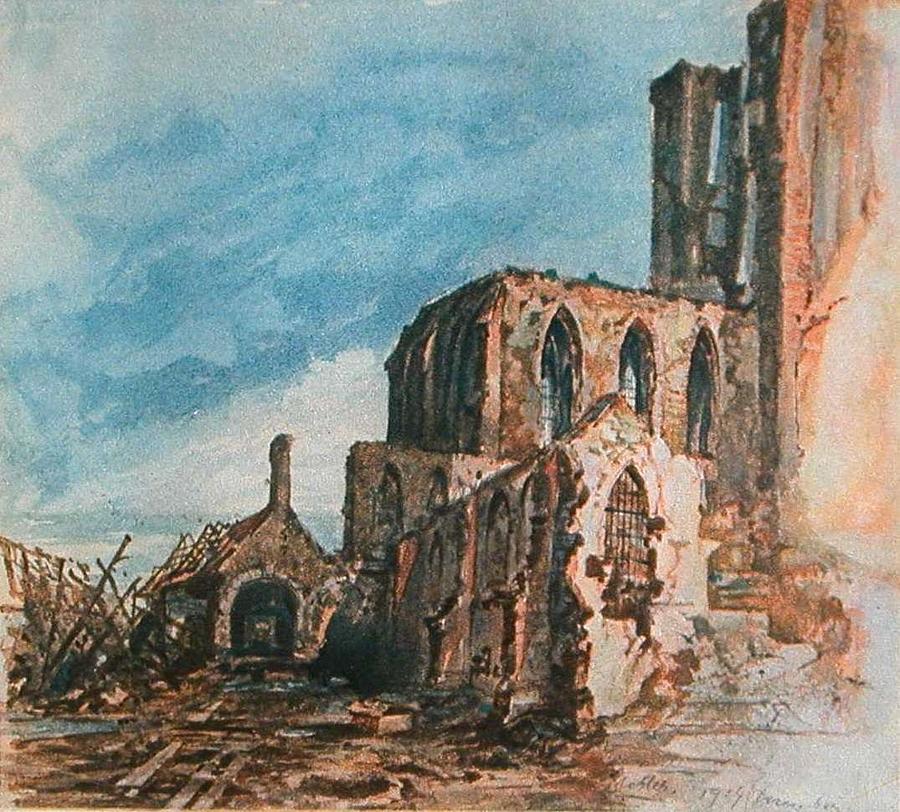 Adolf Hitler Painting Ruins Of A Cloister In Messines Painting By Adolf   Adolf Hitler Painting Ruins Of A Cloister In Messines Adolf Hitler 