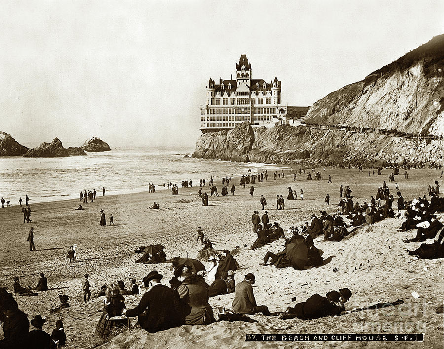 Summer Photograph - Adolph Sutro Third Cliff House Photo No. 37 January 14, 1896 Circa 1902 by Monterey County Historical Society