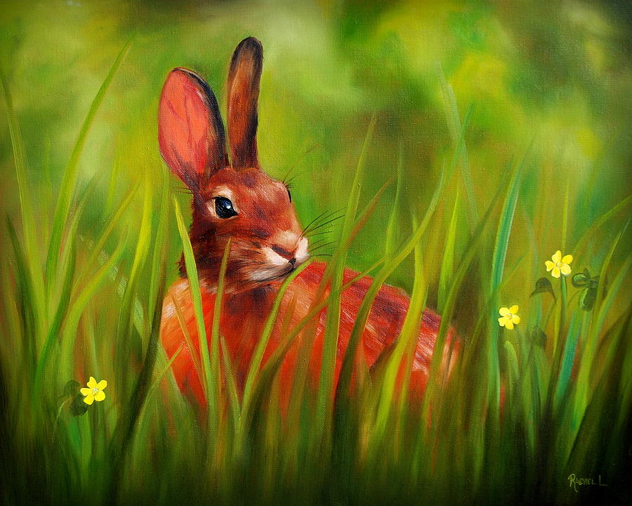 Adorable Bunny Painting by Rachel Lawson