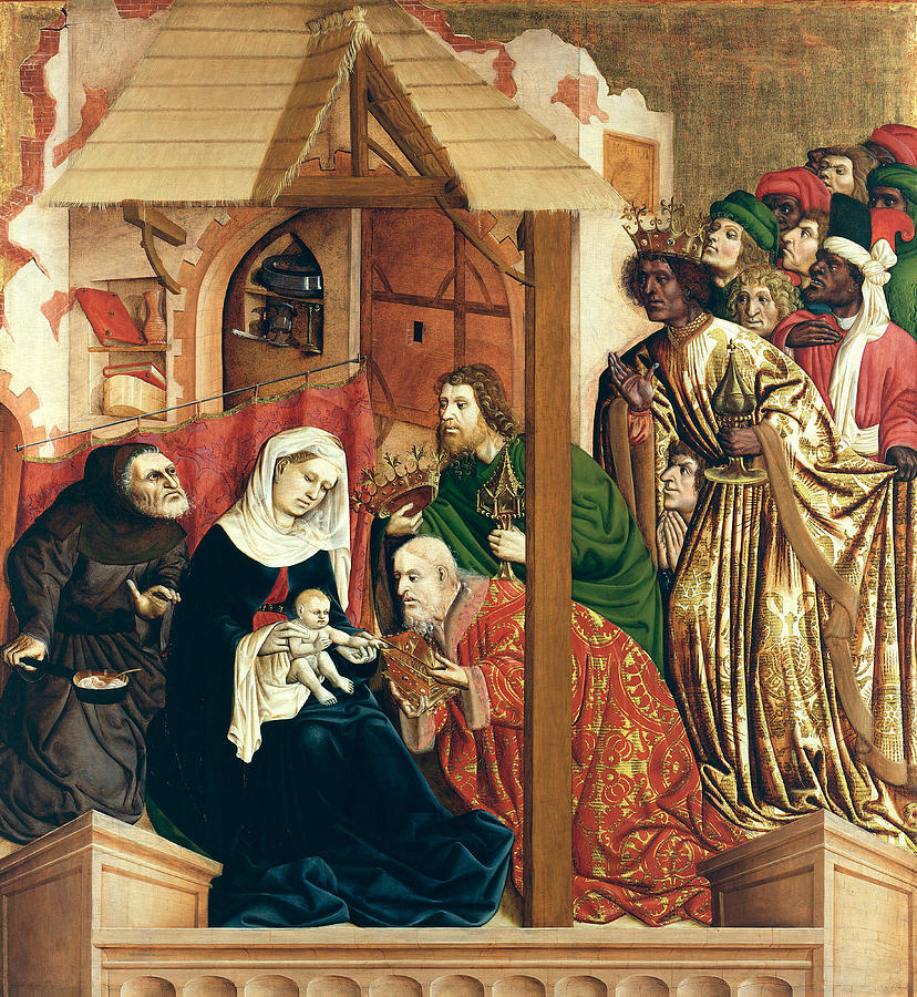 Adoration of the Kings. Wurzach altarpiece Painting by Hans Multscher