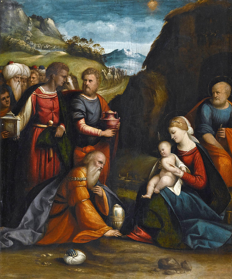 Adoration of the Magi Painting by Benvenuto Tisi