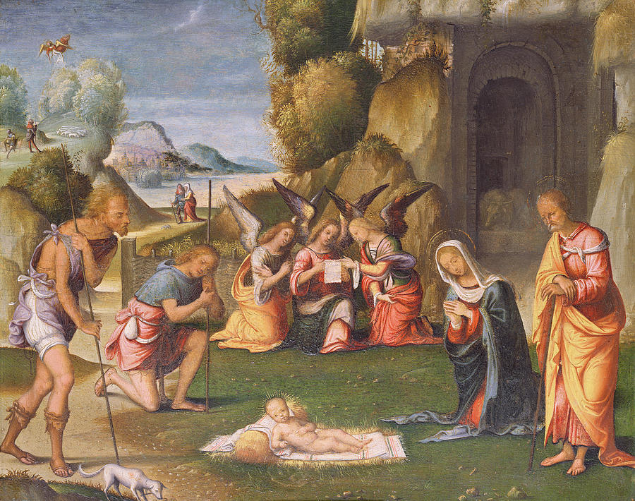 Adoration of the Shepherds Painting by Benvenuto Tisi da Garofalo