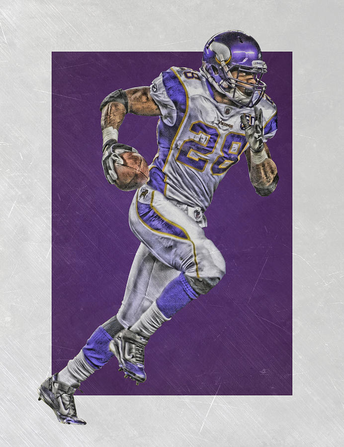 Adrian Peterson Minnesota Vikings Abstract Art by Joe Hamilton