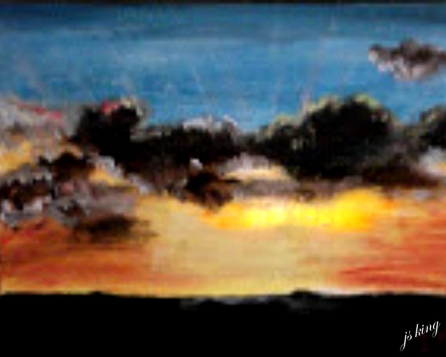 Sunset Painting - Adriatic Sea Sunset by Jacquie King