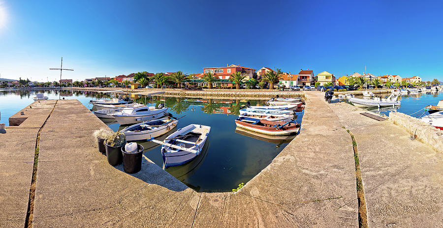 Adriatic village of Bibinje harbor and waterfront panoramic view Photograph by Brch Photography