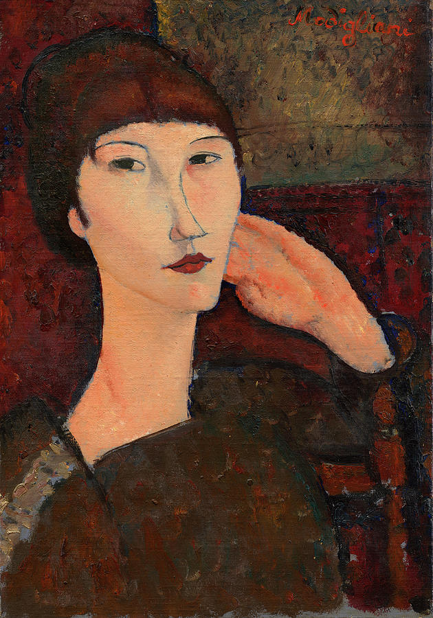 Adrienne Woman with Bangs Amedeo Modigliani 1916 Painting by Movie Poster Prints