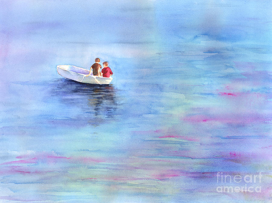 Boat Painting - Adrift by Amy Kirkpatrick