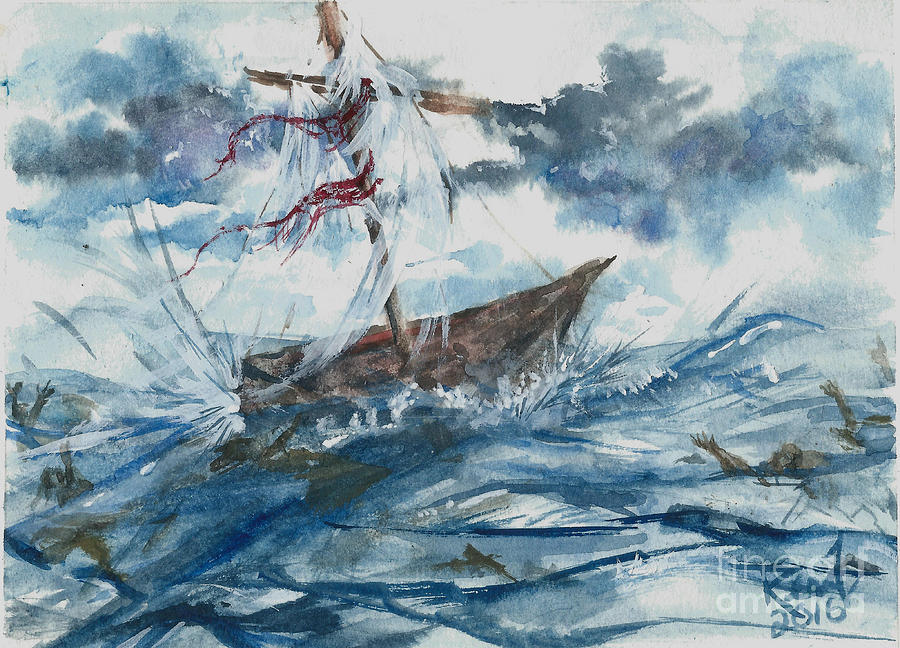 Adrift at Sea Painting by Reed Novotny