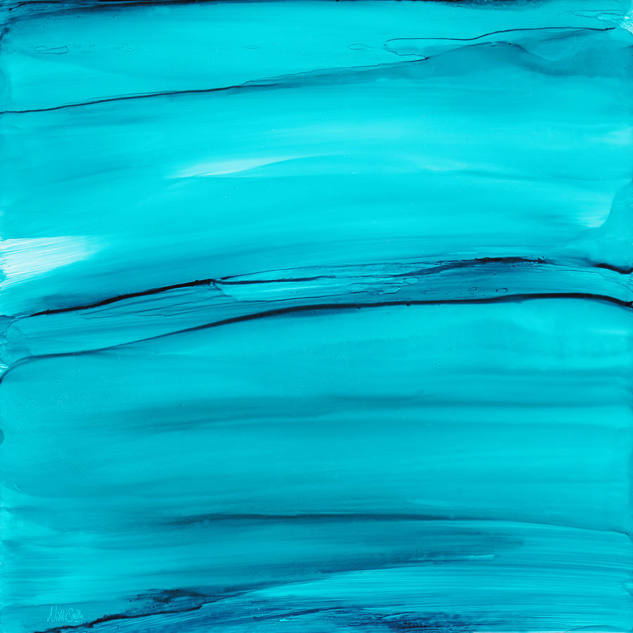 Cool Painting - Adrift in a Sea of Blues Abstract by Nikki Marie Smith