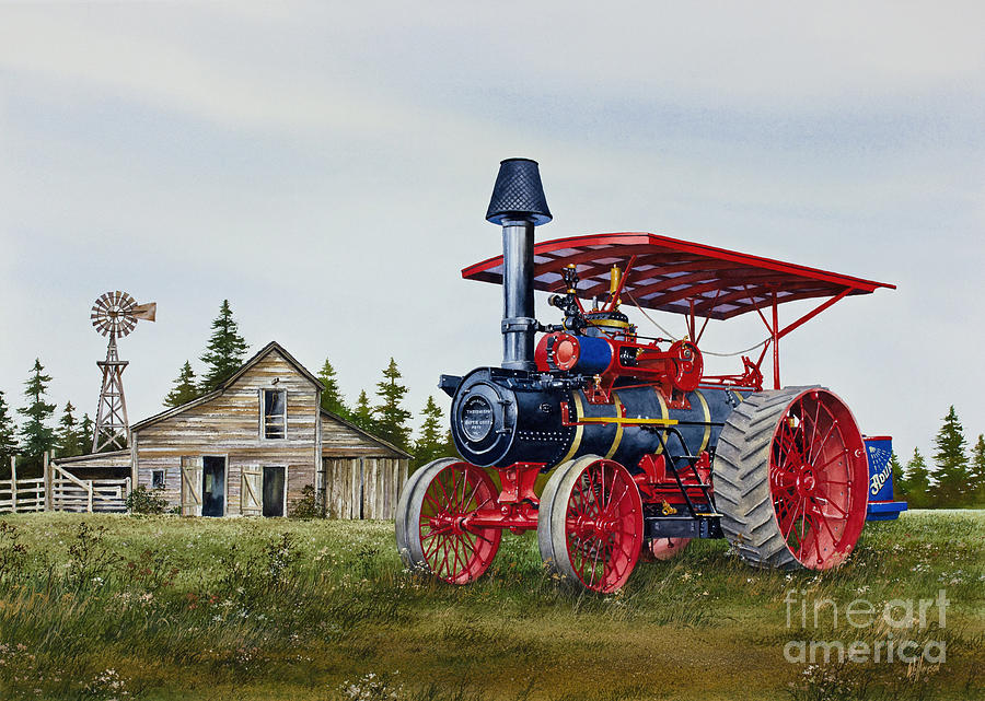 Advance Rumely Steam Traction Engine Painting by James Williamson
