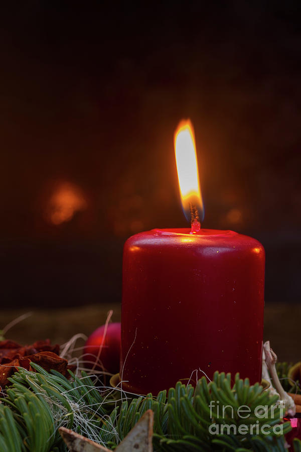 Advent Burning Candle Photograph by Anastasy Yarmolovich