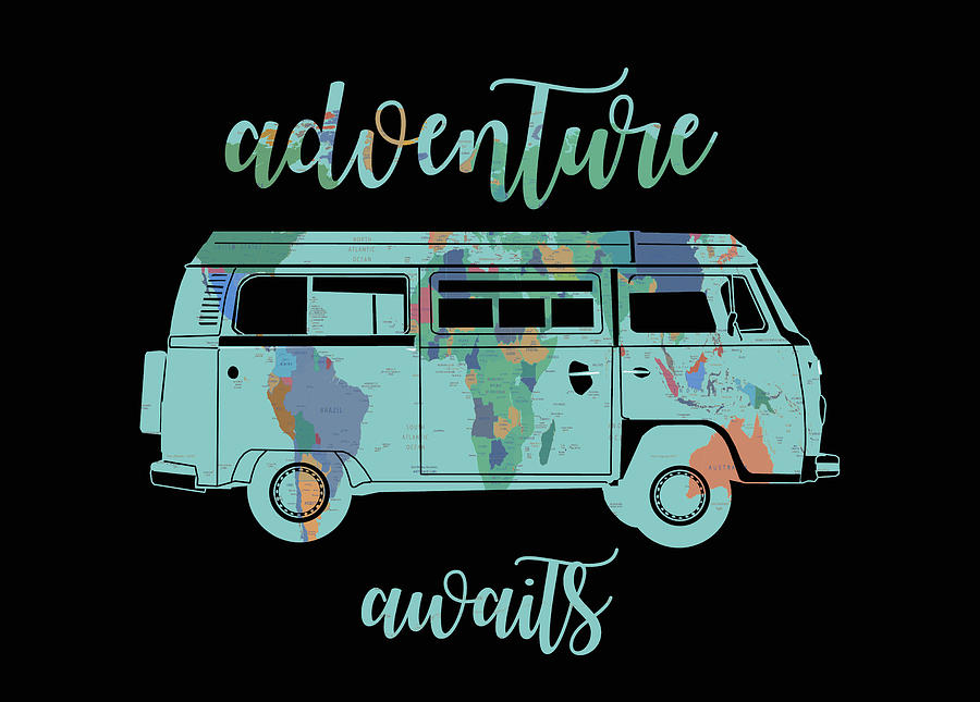 Adventure Awaits World Map Design 7 Digital Art