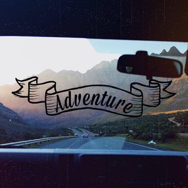 Typography Photograph - #adventure #roadtrip #mountain #travel by Clarese Greig