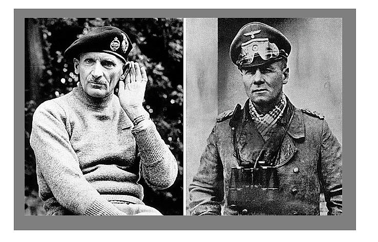 Adversaries in Libya Field Marshal Bernard Law Montgomery and Erwin Rommel collage color added 2016 Photograph by David Lee Guss