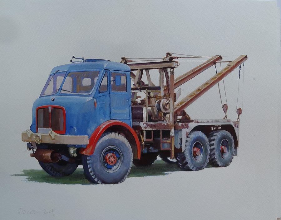 AEC Militant wrecker. Painting by Mike Jeffries
