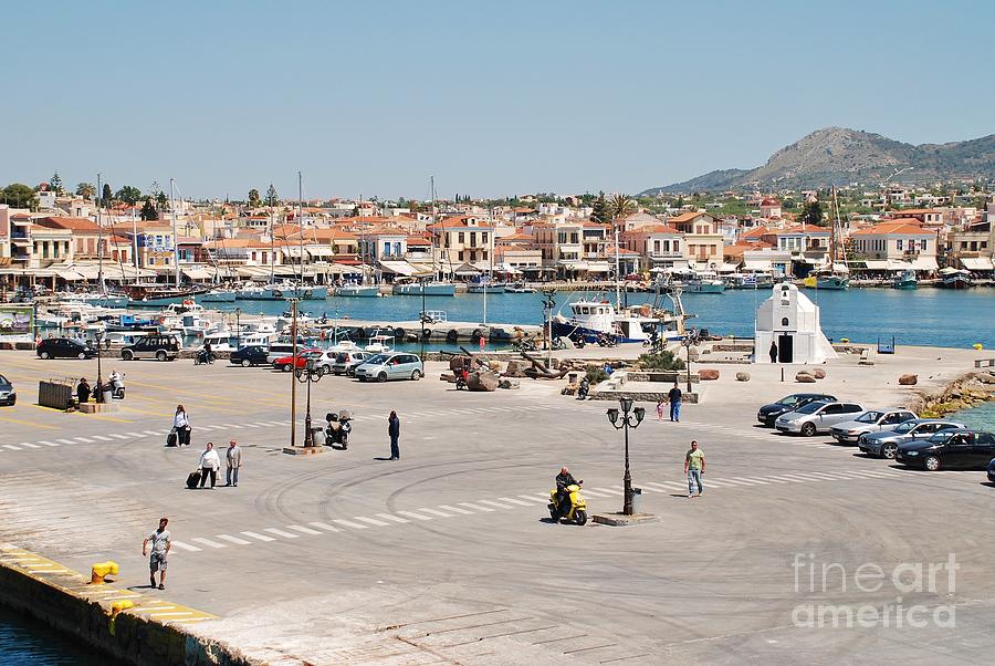 Aegina Town harbour in Greece Photograph by David Fowler