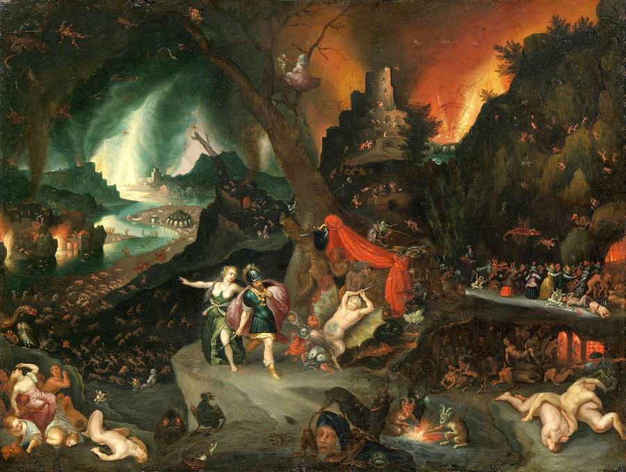 Jan Brueghel Painting - Aeneas and the Sibyl in the Underworld by Jan Brueghel the Younger